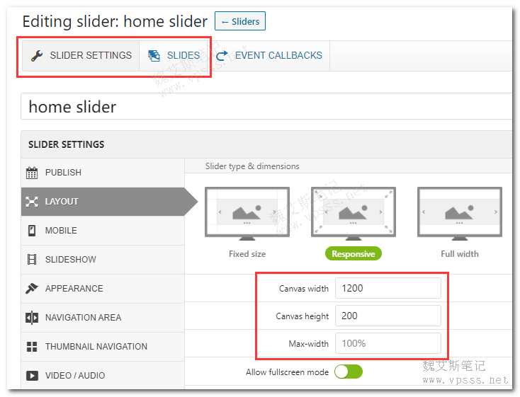 LayerSlider插件设置