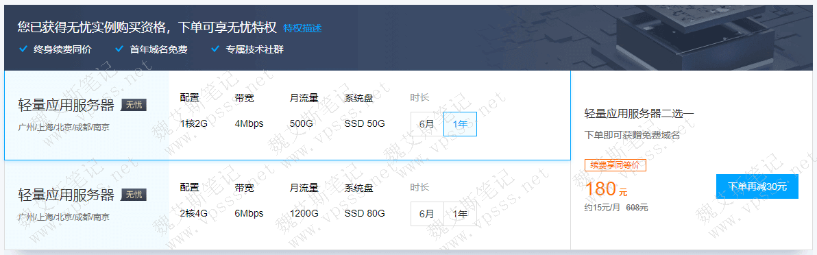 老魏获得腾讯云轻量无忧实例资格