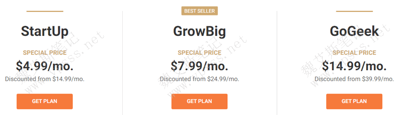 Siteground夏季促销 StartUp $4.99/月 GrowBig $7.99/月