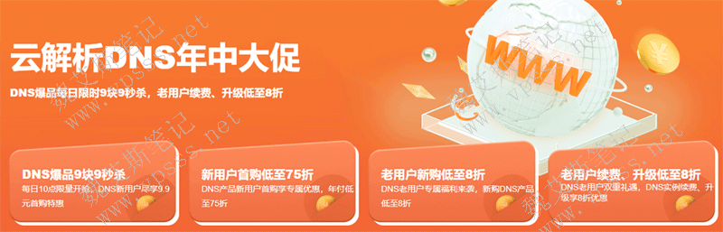 2021阿里云618年中大促云解析DNS限时