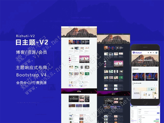 WordPress资源查看下载/会员/博客主题Rizhuti日主题V2