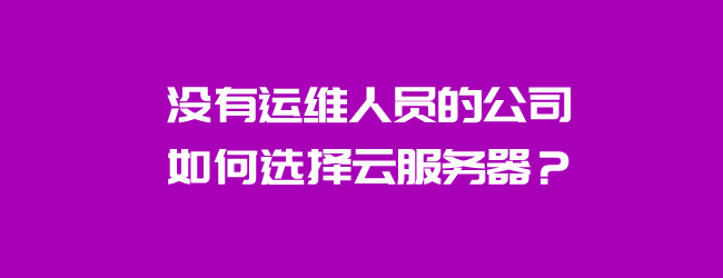 没有运维人员的公司如何选择云服务器