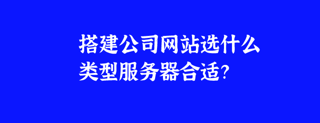 搭建公司网站选什么类型服务器合适?