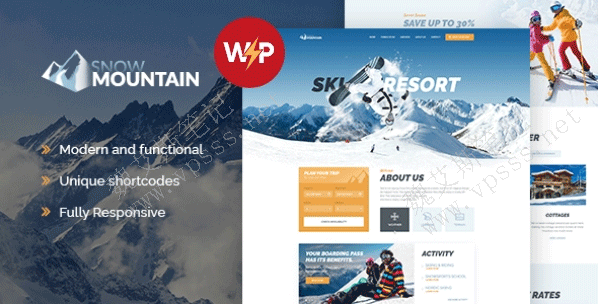 雪山 | 滑雪场和滑雪板学校 WordPress 主题