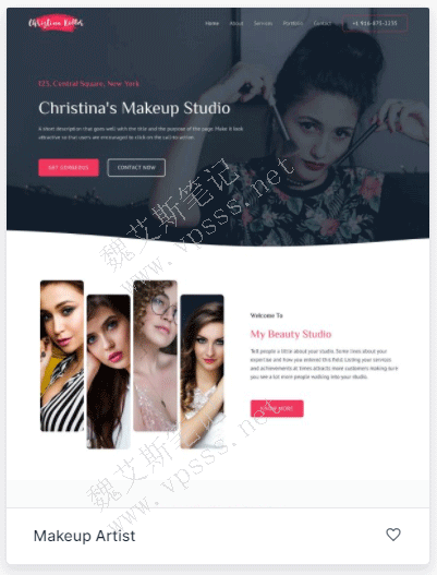 Astra主题demo演示站 Makeup Artist彩妆大师模板
