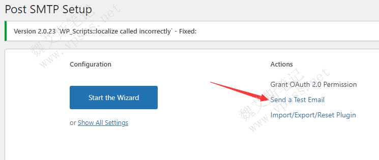 Post SMTP发送测试邮件
