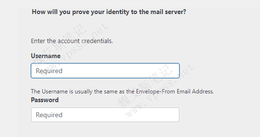 Post SMTP输入发件邮箱账号密码