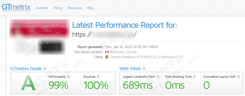  GTmetrix score of Avada theme+Litespeed cache+host website