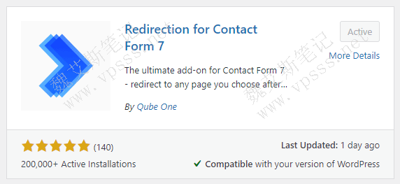 安装部署 Redirection contact form 7插件